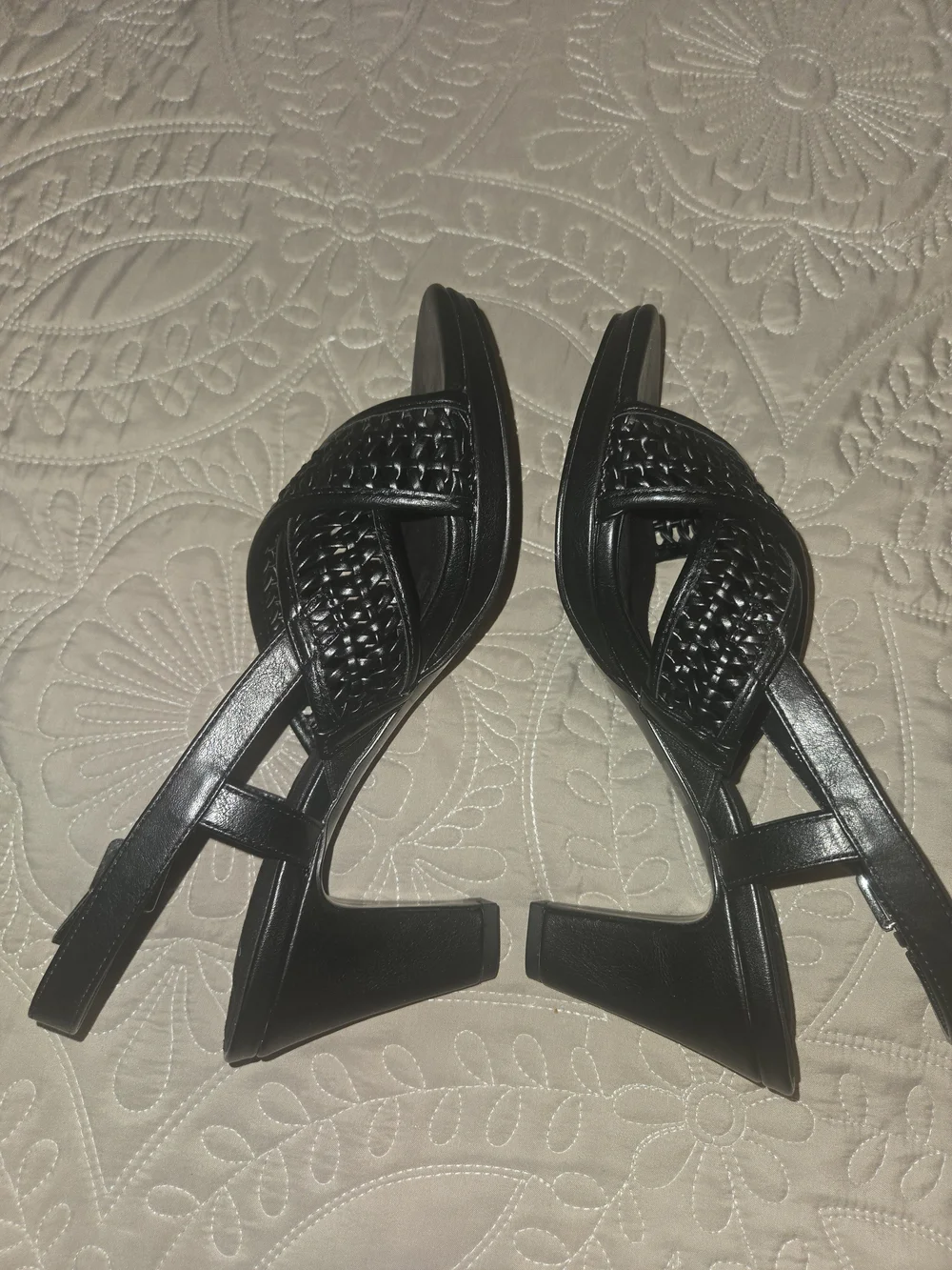 Easy Street Black Woven Slingback Sandals